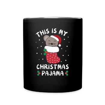 C’est mon pyjama de Noël, douce souris - Mug uni - noir - Devant