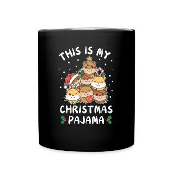 Christmas Hamster Christmas Pajamas - Full Colour Mug - black - Front