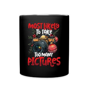 Le plus susceptible de prendre trop de photos Noël - Mug uni - noir - Devant