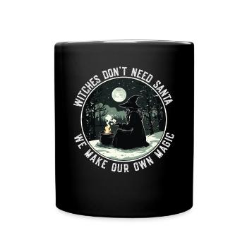 Witches Don't Need Santa Holiday Solstice Magic - Full Colour Mug - black - Front