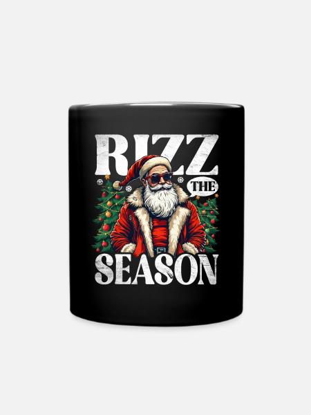 Rizz the Season Lustiger Weihnachtsmann Weihnachte - Tasse einfarbig - Schwarz
