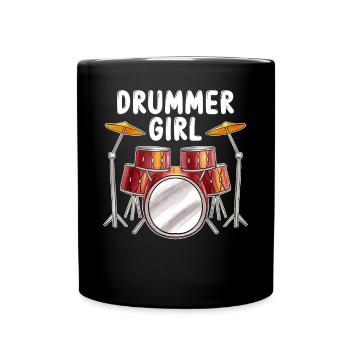 Drummer Girl Drums Musician Drumliebh - Full Colour Mug - black - Front
