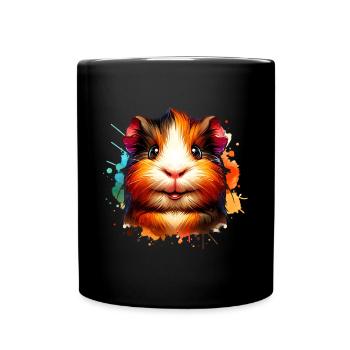 Meerschweinchen - Tasse einfarbig - Schwarz - Vorne