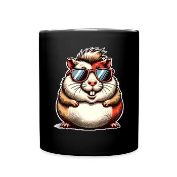 Meerschweinchen - Tasse einfarbig - Schwarz - Vorne