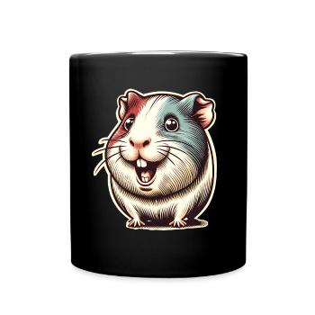 Meerschweinchen - Tasse einfarbig - Schwarz - Vorne
