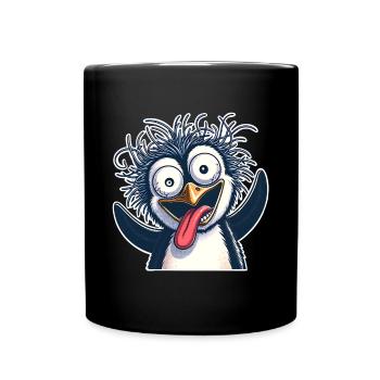 Pinguin Crazy - Tasse einfarbig - Schwarz - Vorne