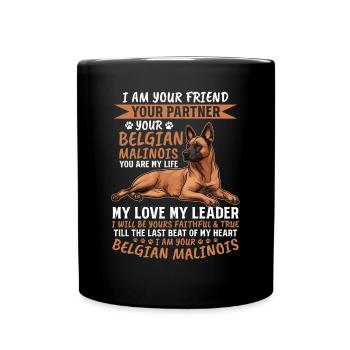 Belgian Malinois Lover Dog Owner - Full Colour Mug - black - Front