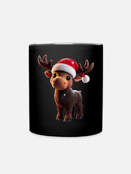 Elch - Moose - Weihnachten - Tasse einfarbig - Schwarz