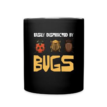 Leicht Ablenkbar Von Käfern Design - Tasse einfarbig - Schwarz - Vorne