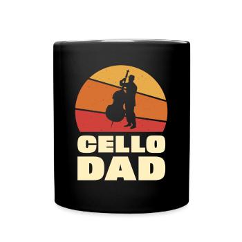 Violoncelle Dad Vintage Retro Design - Mug uni - noir - Devant