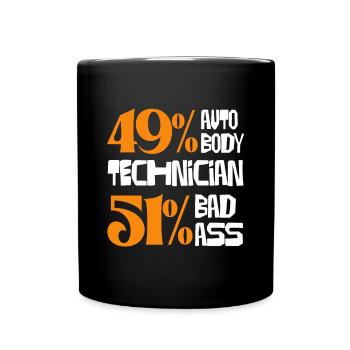 49% Mécanique automobile 51% Humour dur à cuire - Mug uni - noir - Devant