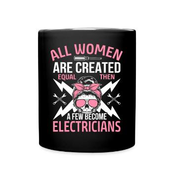 Frauen werden Elektriker Elektrikerin Frauen Elekt - Tasse einfarbig - Schwarz - Vorne