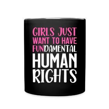 Liberale Feministinnen Mädchen Grundlegende Mensch - Tasse einfarbig - Schwarz - Vorne
