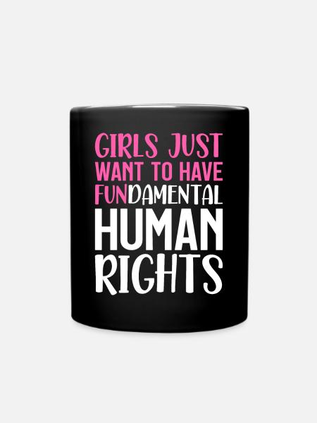 Liberale Feministinnen Mädchen Grundlegende Mensch - Enfärgad mugg - svart