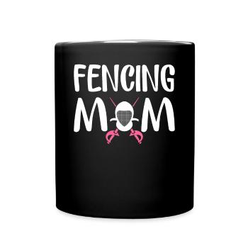 Fechten Mama Florett Säbel Mama Fechterin - Tasse einfarbig - Schwarz - Vorne