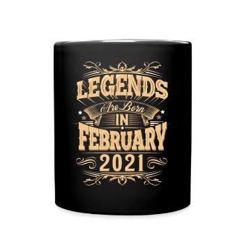 Februar 2021 Geburtstag Legende - Tasse einfarbig - Schwarz - Vorne