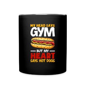 Mon cœur dit hot-dog au lieu de fitness - Mug uni - noir - Devant