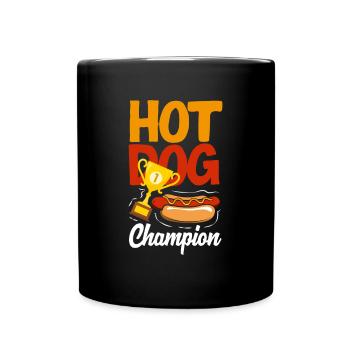 Hot Dog Champion Witzig Für Grillfans - Tasse einfarbig - Schwarz - Vorne