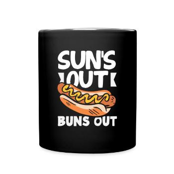 Sun Shines Hot Dog Fun - Full Colour Mug - black - Front