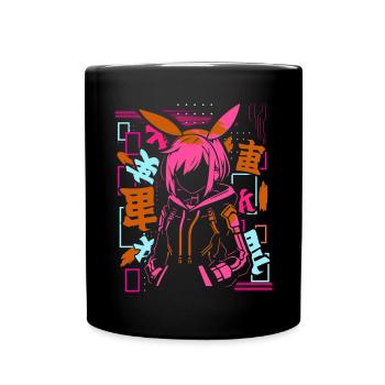 Anime Fille Japonais Coloré Cyberpunk - Mug uni - noir - Devant