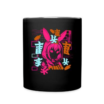 Anime Fille Japonais Coloré Cyberpunk - Mug uni - noir - Devant