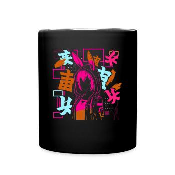 Anime Fille Japonais Coloré Cyberpunk - Mug uni - noir - Devant