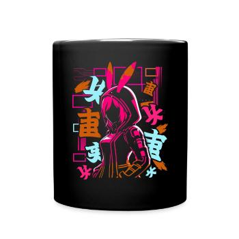 Anime Fille Japonais Coloré Cyberpunk - Mug uni - noir - Devant