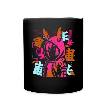Anime Fille Japonais Coloré Cyberpunk - Mug uni - noir - Devant