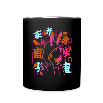Anime Fille Japonais Coloré Cyberpunk - Mug uni - noir - Devant