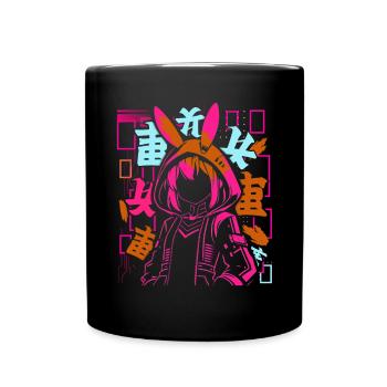 Anime Fille Japonais Coloré Cyberpunk - Mug uni - noir - Devant