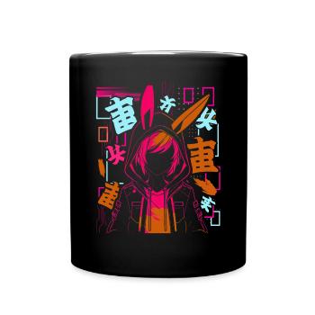 Anime Fille Japonais Coloré Cyberpunk - Mug uni - noir - Devant
