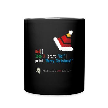 Ho! Ho! Ho! - Merry Christmas - Red-lang Geek Desi - Full Colour Mug - black - Front