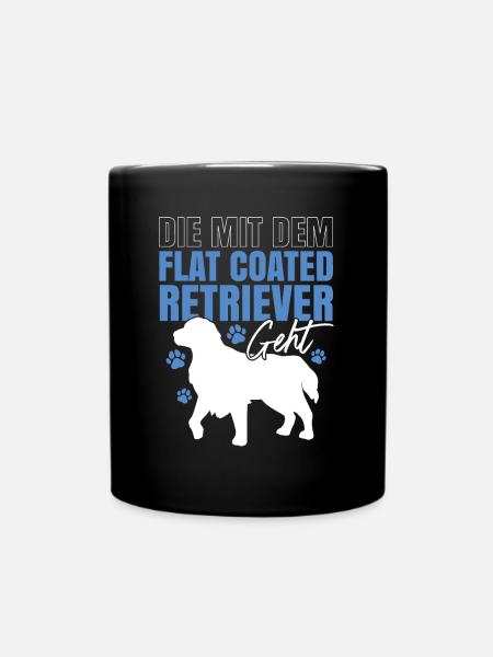 Die mit dem Flat Coated Retriever - Tasse einfarbig - Schwarz