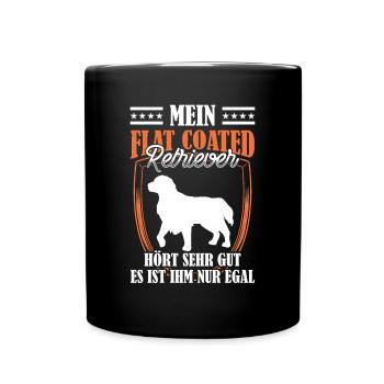 Flat Coated Retriever hears very well - Full Colour Mug - black - Front