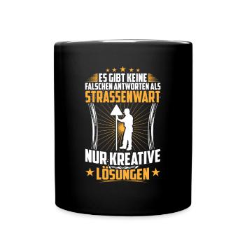 Straßenwärter keine falsche Antwort Chausseewärter - Mug uni - noir - Devant
