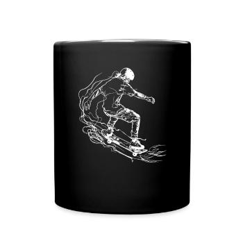Skateboarder Line Art - Full Colour Mug - black - Front