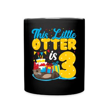 Anniversaire de la loutre Cette petite loutre - Mug uni - noir - Devant