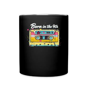 Né dans les années 90 Cassette Look rétro Fans des années 90 - Mug uni - noir - Devant