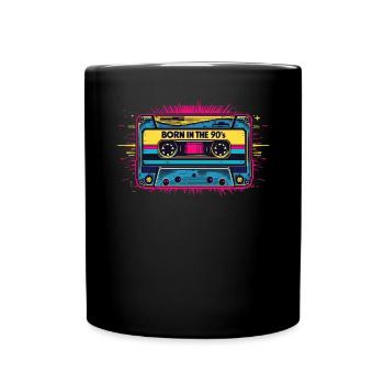 Né dans les années 90 Cassette Look rétro Fans des années 90 - Mug uni - noir - Devant