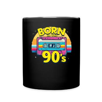 Né dans les années 90 Cassette Look rétro Fans des années 90 - Mug uni - noir - Devant