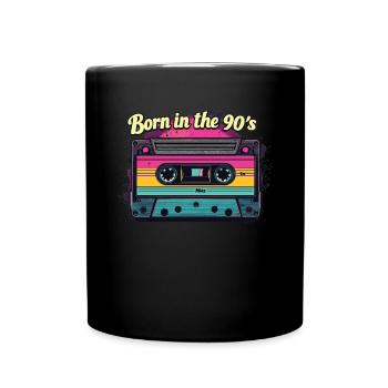 Né dans les années 90 Cassette Look rétro Fans des années 90 - Mug uni - noir - Devant