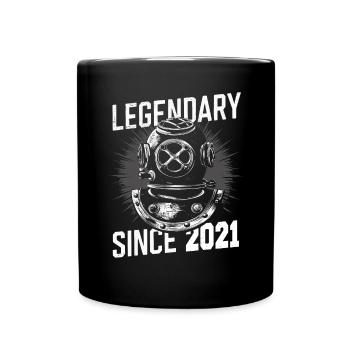Legendary since 2021 - Diving Diver Birthday - Full Colour Mug - black - Front