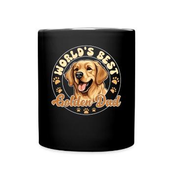 Golden Retriver Groovy Golden Dad - Full Colour Mug - black - Front