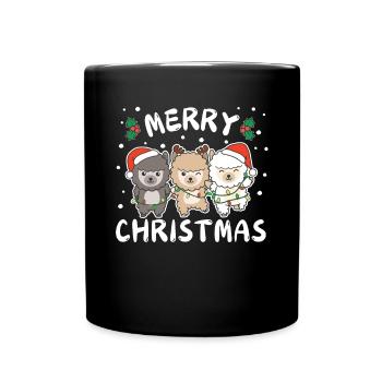 Joyeux Noël Lama mignon avec festif - Mug uni - noir - Devant