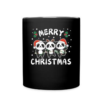 Joyeux Noël Panda mignon Pandas de Noël - Mug uni - noir - Devant