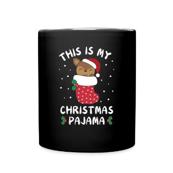 Das Ist Mein Weihnachtspyjama, Süßes Reh - Tasse einfarbig - Schwarz - Vorne