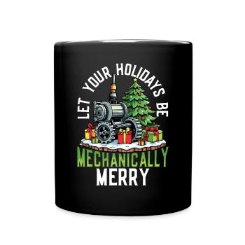 Mechanically Merry Steampunk Christmas - Full Colour Mug - black - Front