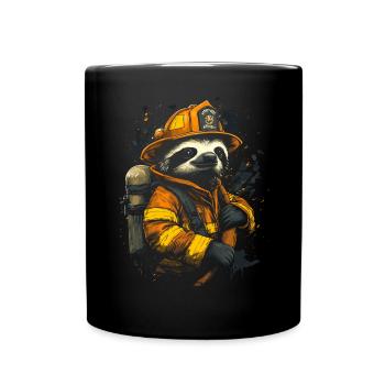 Firefighter Sloth - Full Colour Mug - black - Front