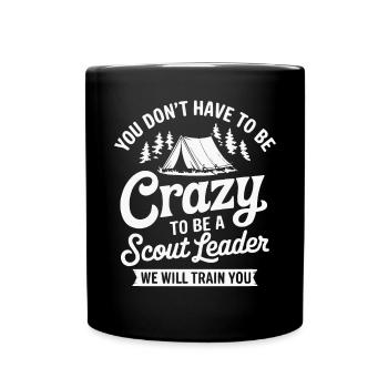 Scout Leader Scouting Campfire Camping Tent - Full Colour Mug - black - Front
