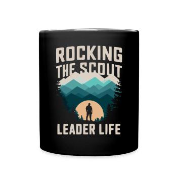 Chef scout Tente de camping autour d’un feu de camp - Mug uni - noir - Devant